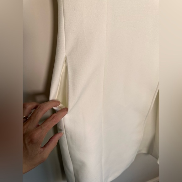 ZARA White Sleeveless Blazer Dress with Belt Structured Vest Dress - Picture 6 of 9